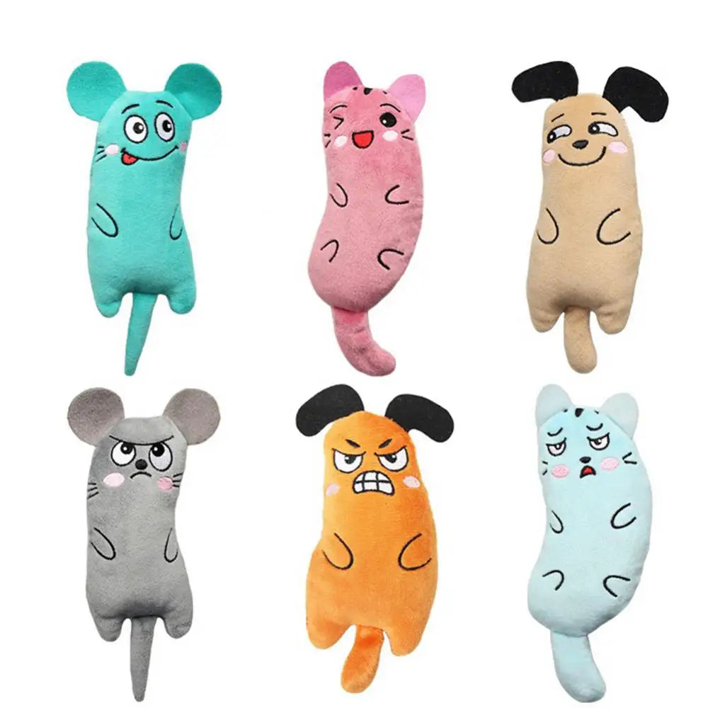 6-1PCS Catnip Toys Funny Interactive Plush Super Soft Pet Kitten Teeth