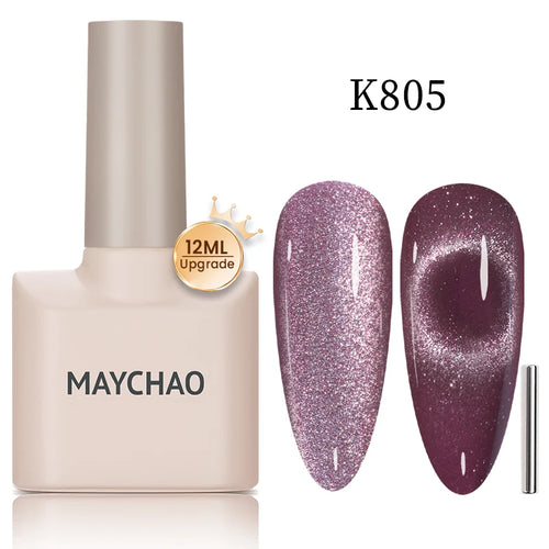 MAYCHAO 12ML Cat Eye Gel Nail Polish With Magnet Soak off UV