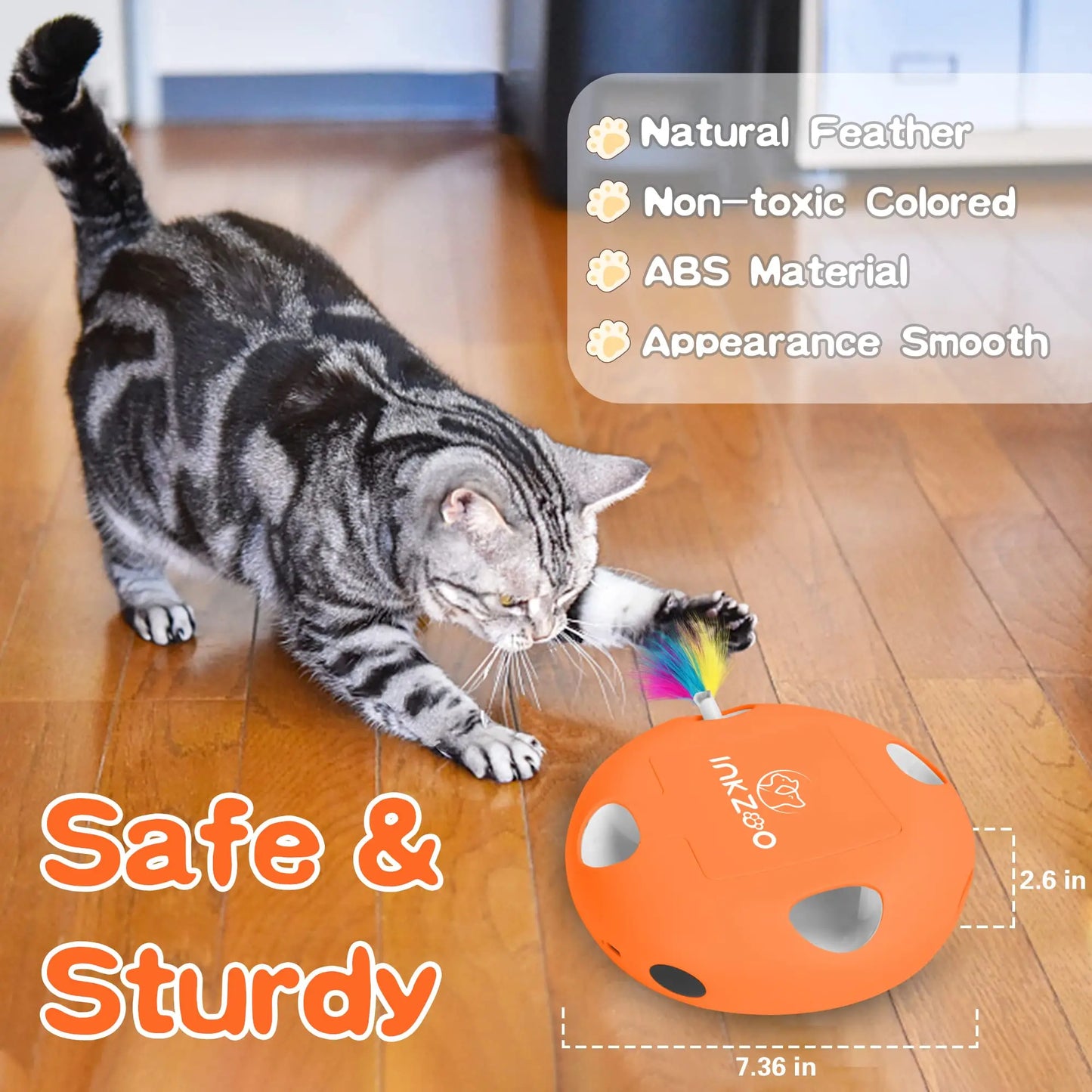 INKZOO Cat Toys, Interactive Cat Toys for Indoor Cats,  Smart