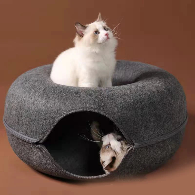 Pet Cats Tunnel Interactive Play Toy Cat Bed Dual Use Indoor Toys