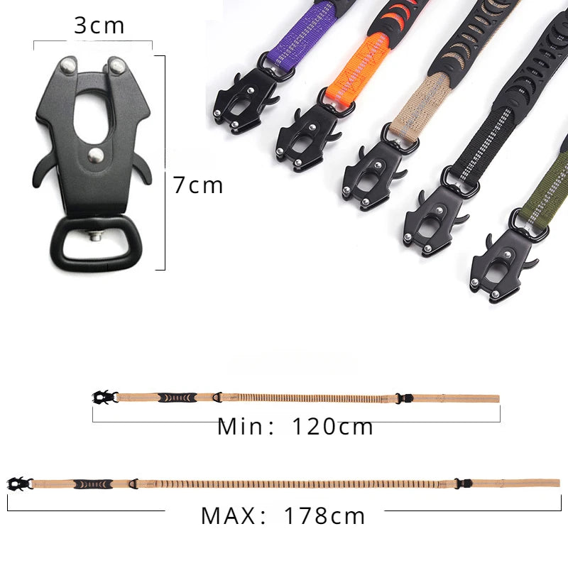 Reflective Shock Absorbing Pet Leashes with Car Seatbelt for Large