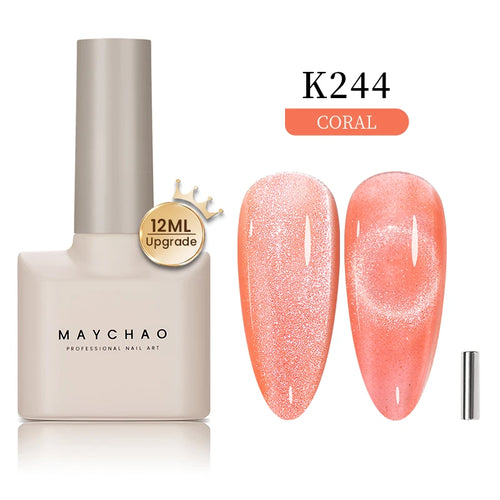 MAYCHAO 12ML Cat Eye Gel Nail Polish With Magnet Soak off UV