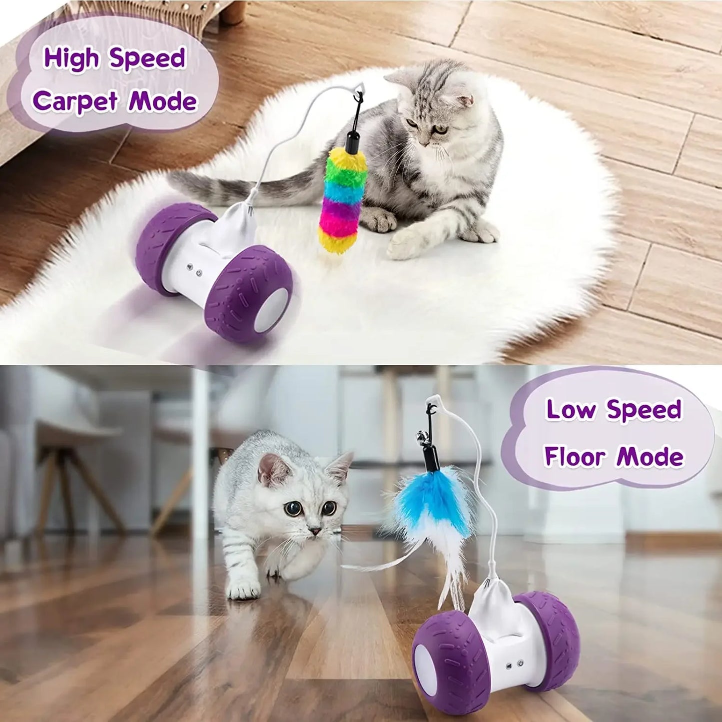 ATUBAN Automatic Cat Toys Interactive for Indoor Cats,Electric Robotic