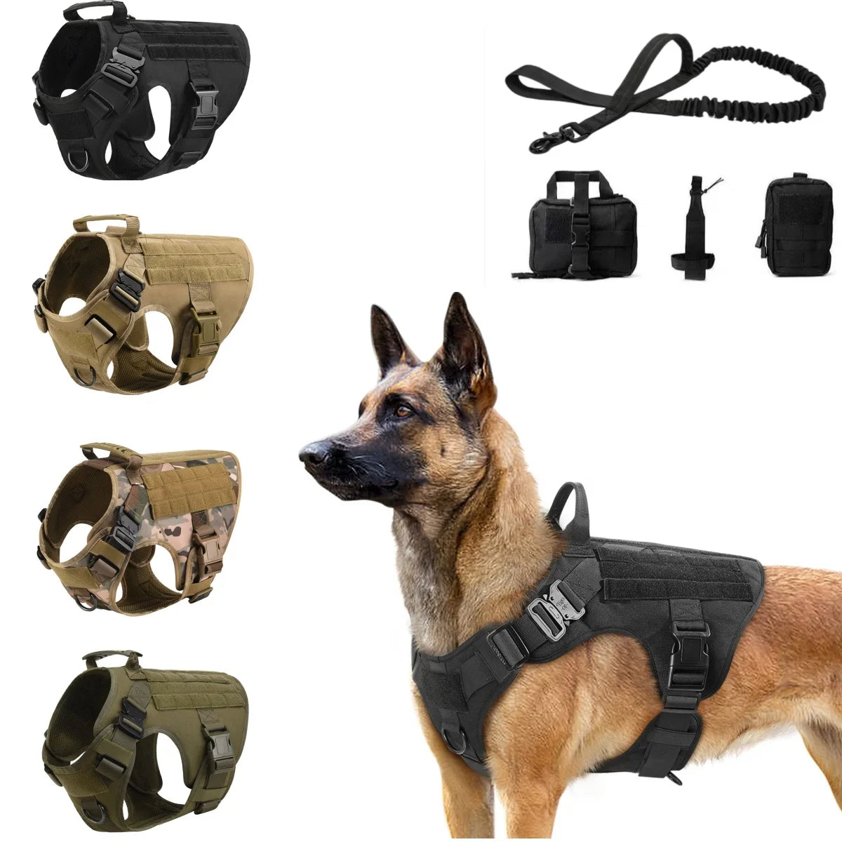 Military Large Dog Harness Pet German Shepherd K9 Malinois Training