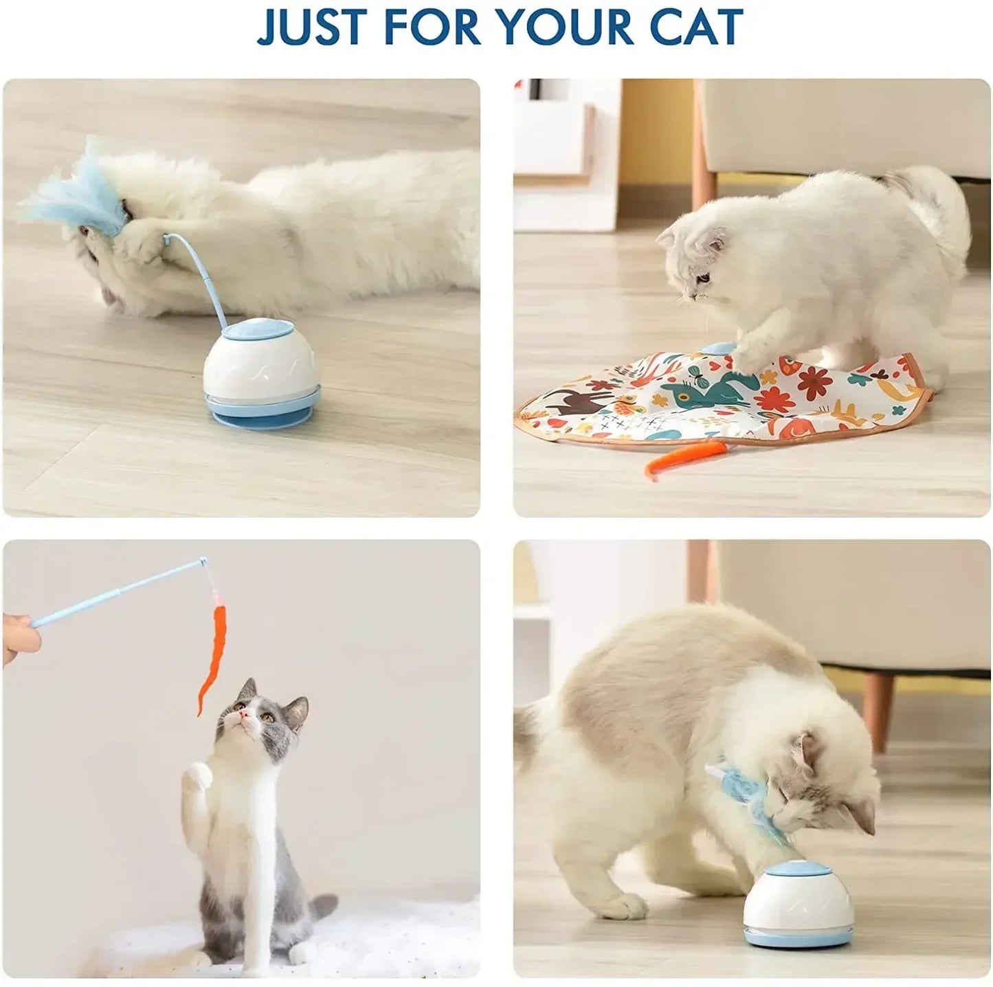 Electric Cat Toy USB Charging 360 Rotating Interactive Puzzle