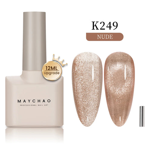 MAYCHAO 12ML Cat Eye Gel Nail Polish With Magnet Soak off UV