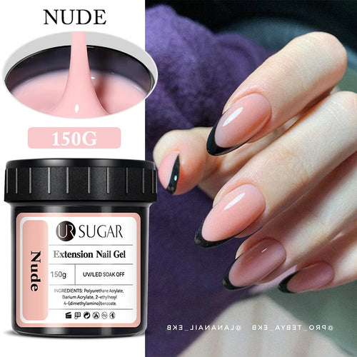 UR SUGAR 150g Jelly Gel Nail Extension Gel Milky White Nude Pink Fast