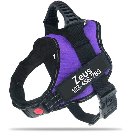 Personalised No Pull Dog Harness with Custom Name and Phone Number