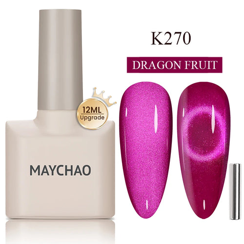 MAYCHAO 12ML Cat Eye Gel Nail Polish With Magnet Soak off UV