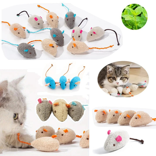 3-200 Pcs Rattle Cat Mouse Toys Also Prefilled Catnip Faux Fur Cat