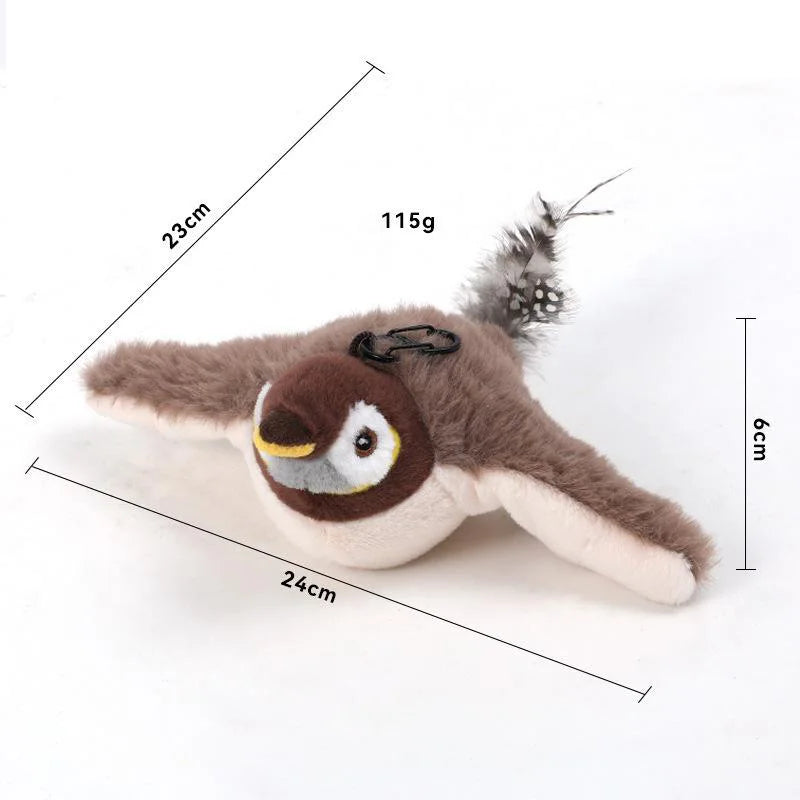 Interactive Cat Toys Rechargeable Flying Bird Rat Cat Toy Chirping