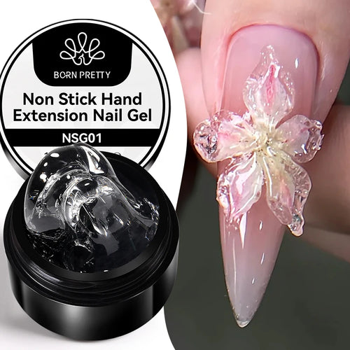 BORN PRETTY 15ml Clear Non Stick Hand Extension Gel Nail Polish for 3D