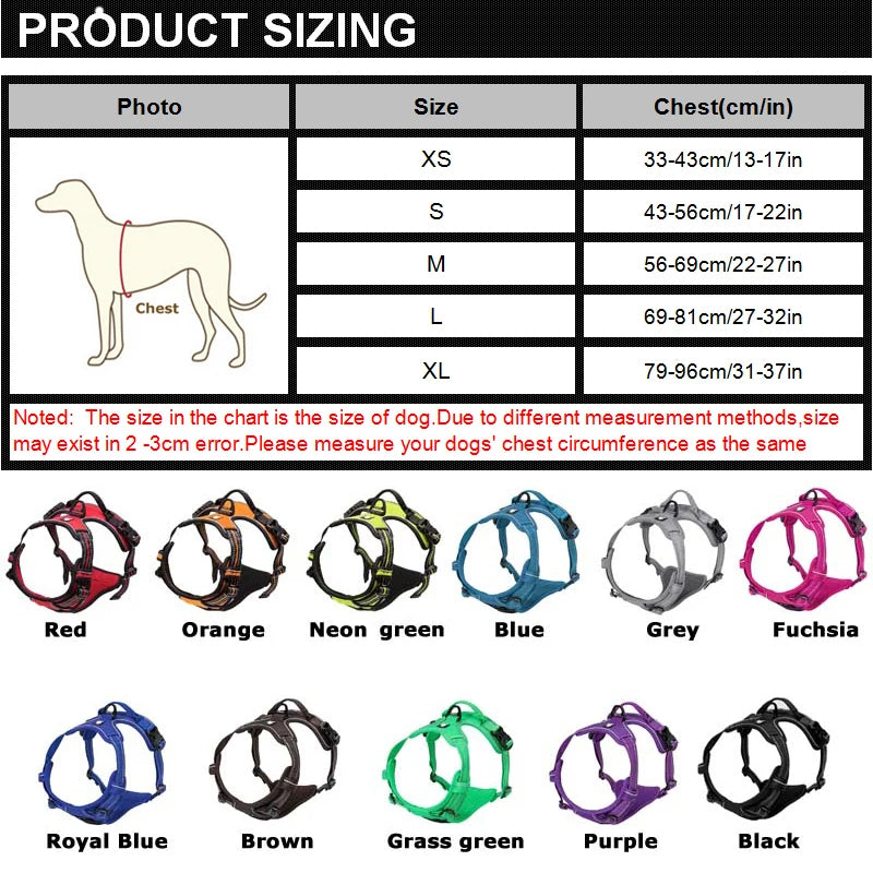 Pet Dog Harness Reflective Adjustable Breathable Vest Chest Strap for