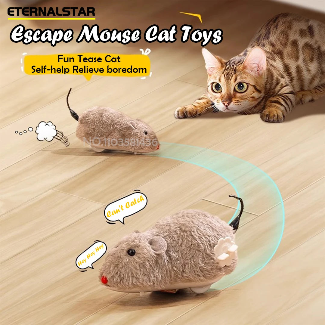 Cat Toys Clockwork Simulation Mouse No Batteries Durable Indoor Cat