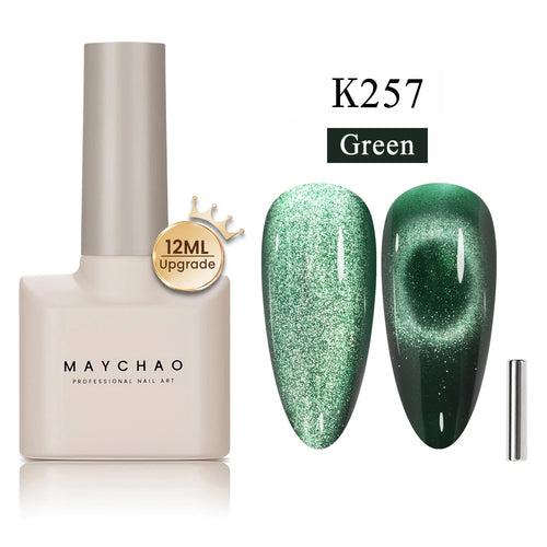 MAYCHAO 12ML Cat Eye Gel Nail Polish With Magnet Soak off UV