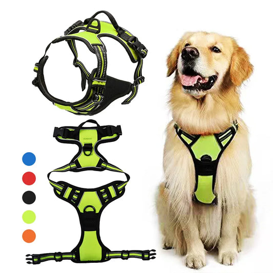 Pet Dog Harness Reflective Adjustable Breathable Vest Chest Strap for