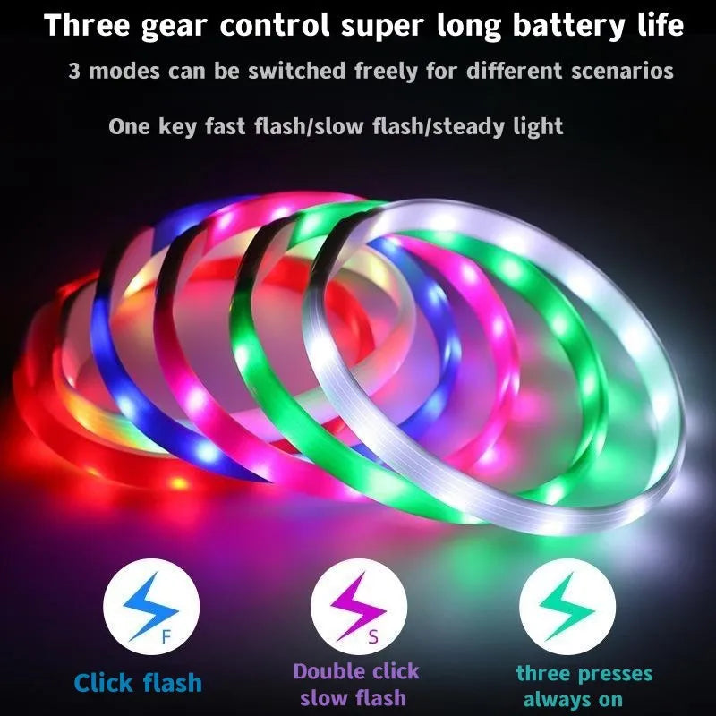 New Led Luminous Dog Collar PVC Waterproof , For Large Medium Small