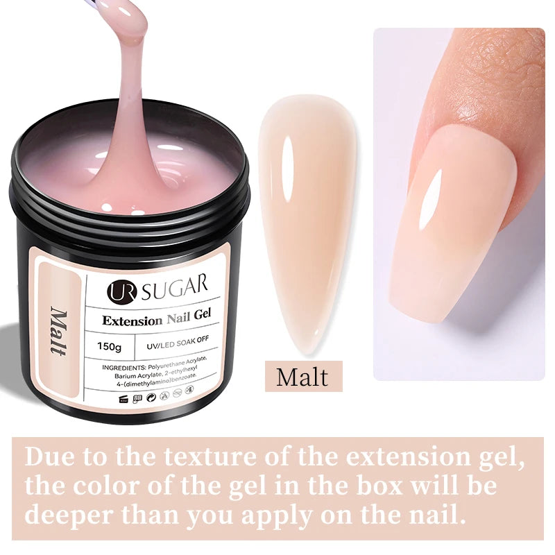 UR SUGAR 150g Nude Clear Extension Nail Gel Polish Nails Finger Form