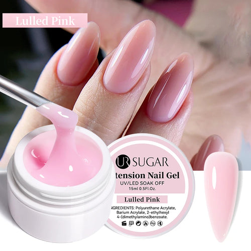 UR SUGAR 15ml Extension Nail Gel Polish Nails Finger Form Clear Nude