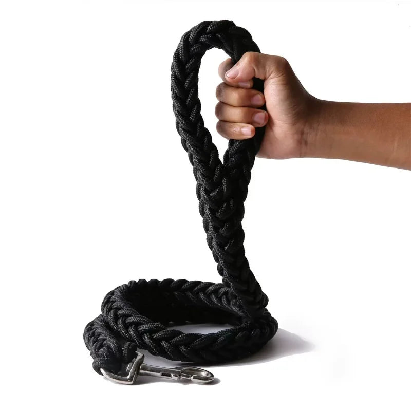 Large Dog Leash Nylon Braided Traction Rope Pet Walking Thick Hand