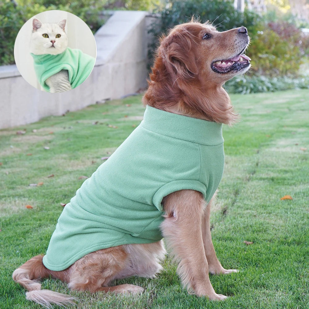 Fleece Cat Dog Jacket S to 8XL Spring Autumn Pet Clothes for Small