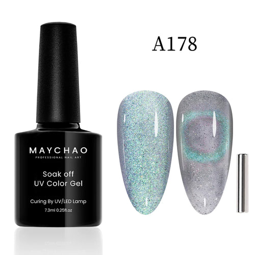 MAYCHAO 12ML Cat Eye Gel Nail Polish With Magnet Soak off UV