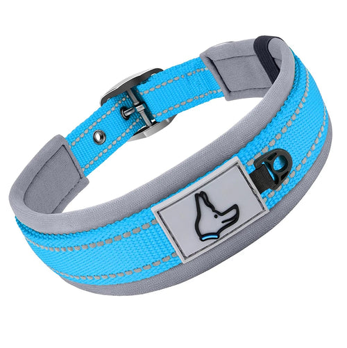 Padded Dog Collars for small Medium large Dogs Reflective Wide Pet