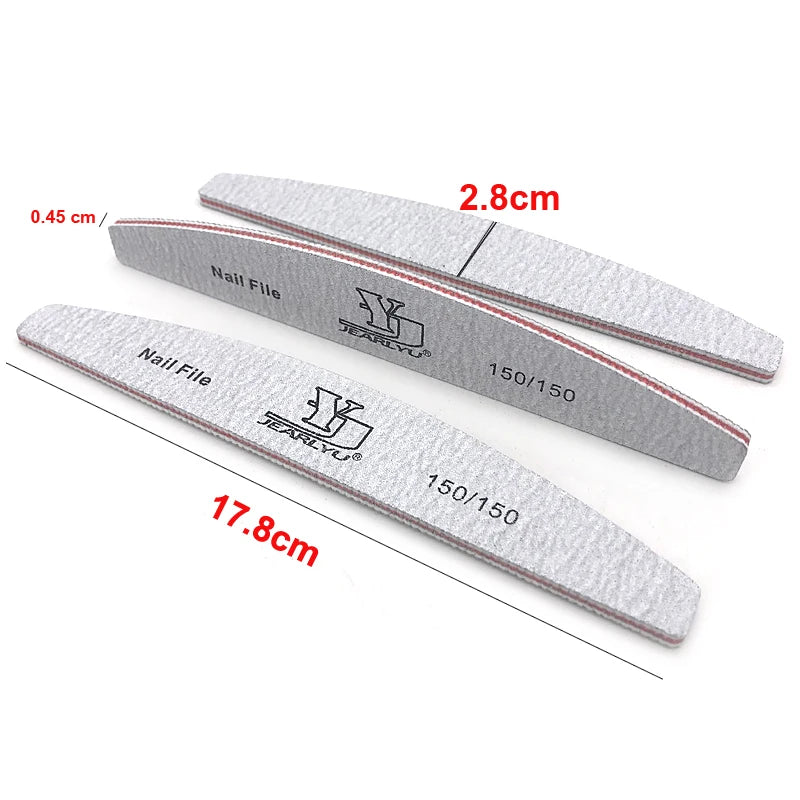 5Pcs/Lot Nail File Mix Color Limas 80/100/150/180/240 Grit