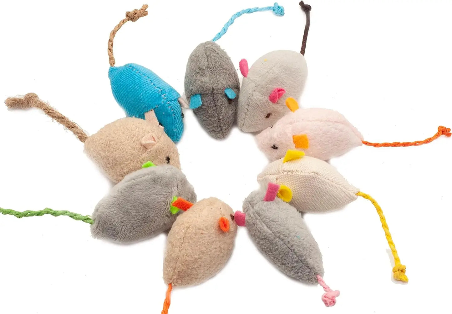 3/200pcs Rattle Cat Mouse Toys Also Prefilled Catnip Faux Fur Cat Mice