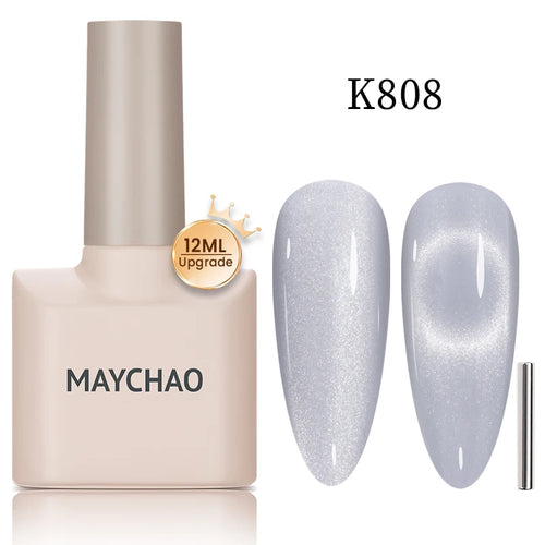 MAYCHAO 12ML Cat Eye Gel Nail Polish With Magnet Soak off UV