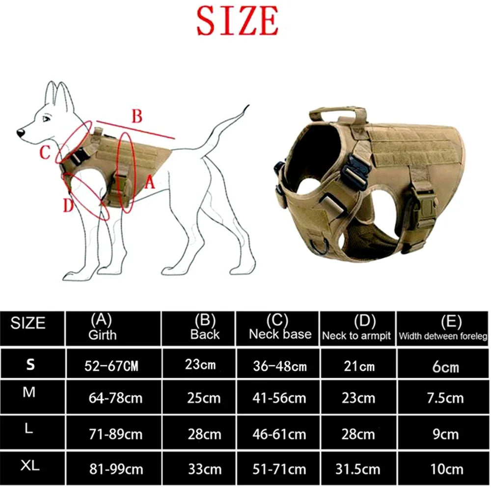 Military Large Dog Harness Pet German Shepherd K9 Malinois Training