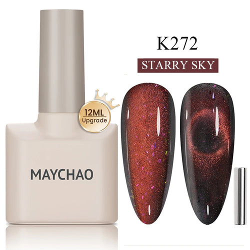 MAYCHAO 12ML Cat Eye Gel Nail Polish With Magnet Soak off UV