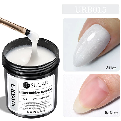 UR SUGAR 150g Rubber Base Gel Nail Polish Sparking Aurora Glitter