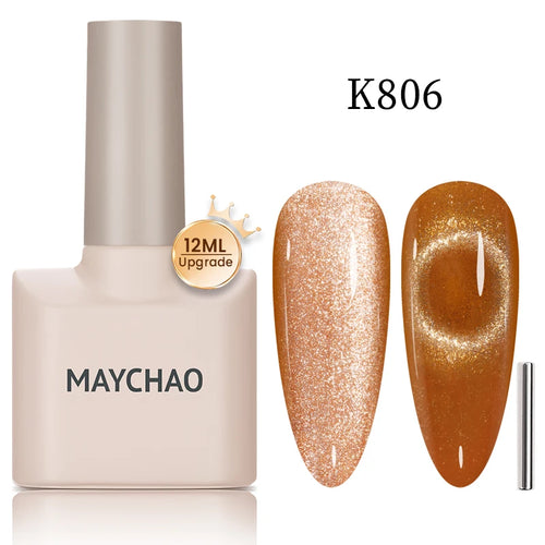 MAYCHAO 12ML Cat Eye Gel Nail Polish With Magnet Soak off UV