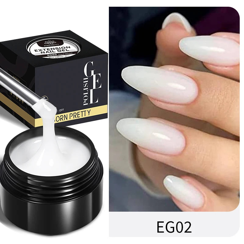 BORN PRETTY 30ml Milky White Hard Gel Jelly Nail Extension Gel Nail