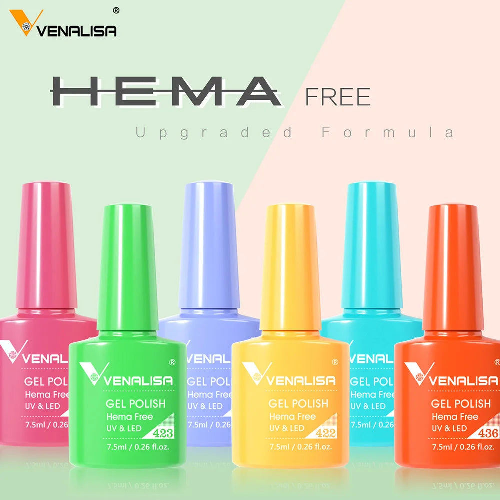 Venalisa Nail Gel Polish 7.5ml HEMA FREE Soak Off UV LED Gel Varnish