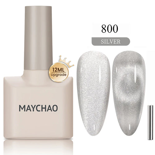 MAYCHAO 12ML Cat Eye Gel Nail Polish With Magnet Soak off UV