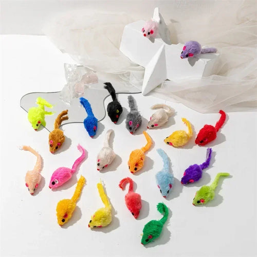 3-200 Pcs Rattle Cat Mouse Toys Also Prefilled Catnip Faux Fur Cat