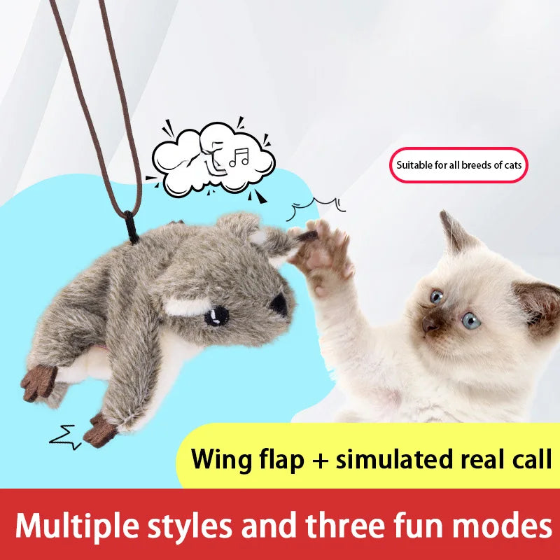 Interactive Cat Toys Rechargeable Flying Bird Rat Cat Toy Chirping