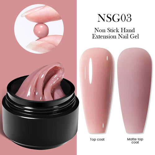 BORN PRETTY Jelly Nude Pink Non Stick Hand Solid Extension Nail Gel