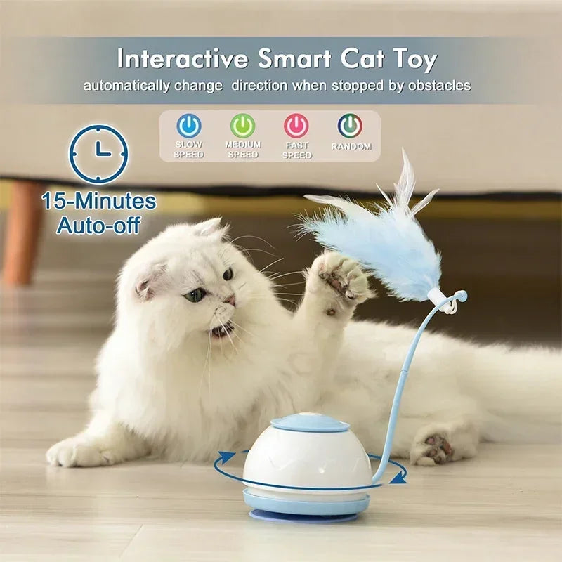 Electric Cat Toy USB Charging 360 Rotating Interactive Puzzle