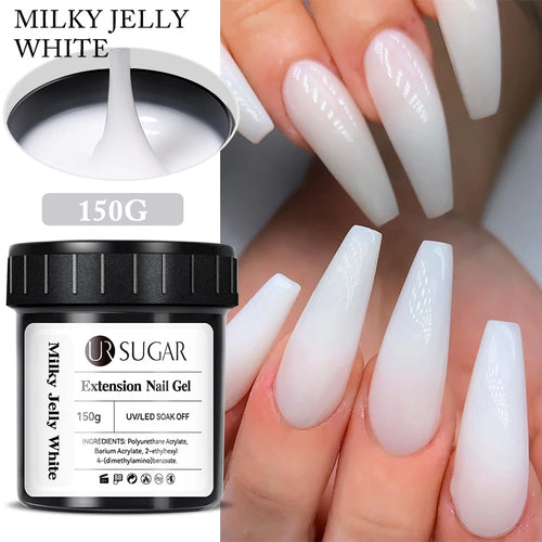 UR SUGAR 150g Jelly Gel Nail Extension Gel Milky White Nude Pink Fast