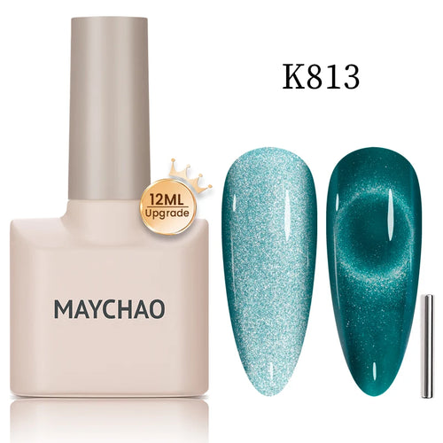 MAYCHAO 12ML Cat Eye Gel Nail Polish With Magnet Soak off UV