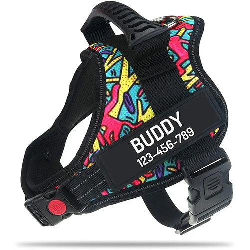 Personalised No Pull Dog Harness with Custom Name and Phone Number