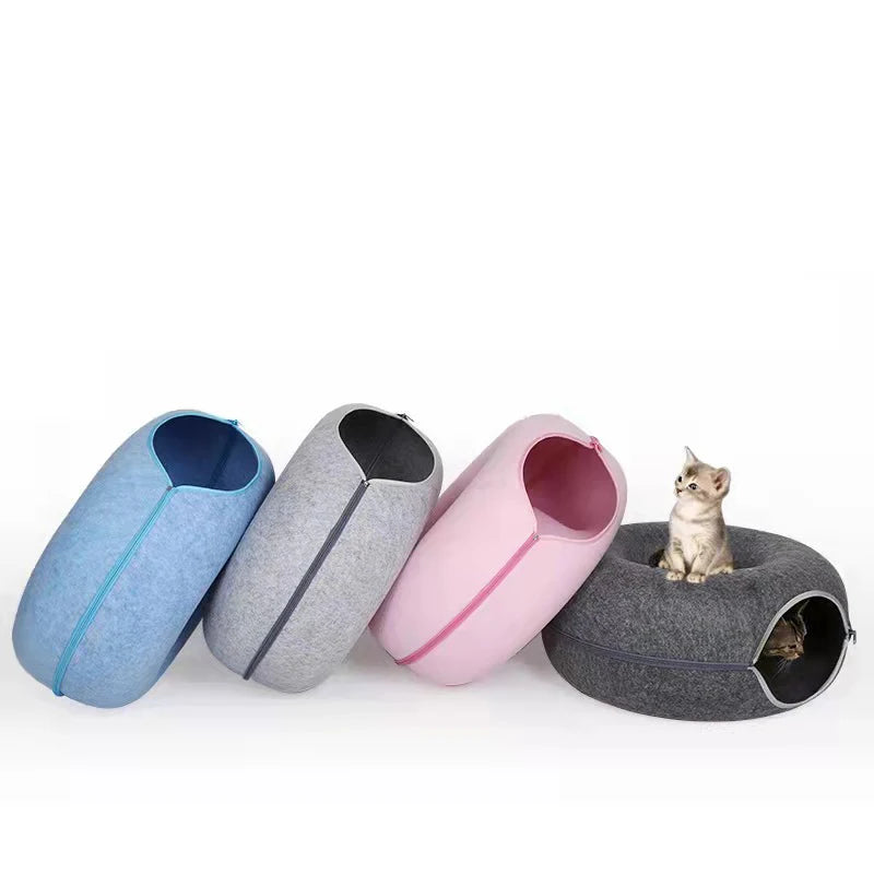 Pet Cats Tunnel Interactive Play Toy Cat Bed Dual Use Indoor Toys