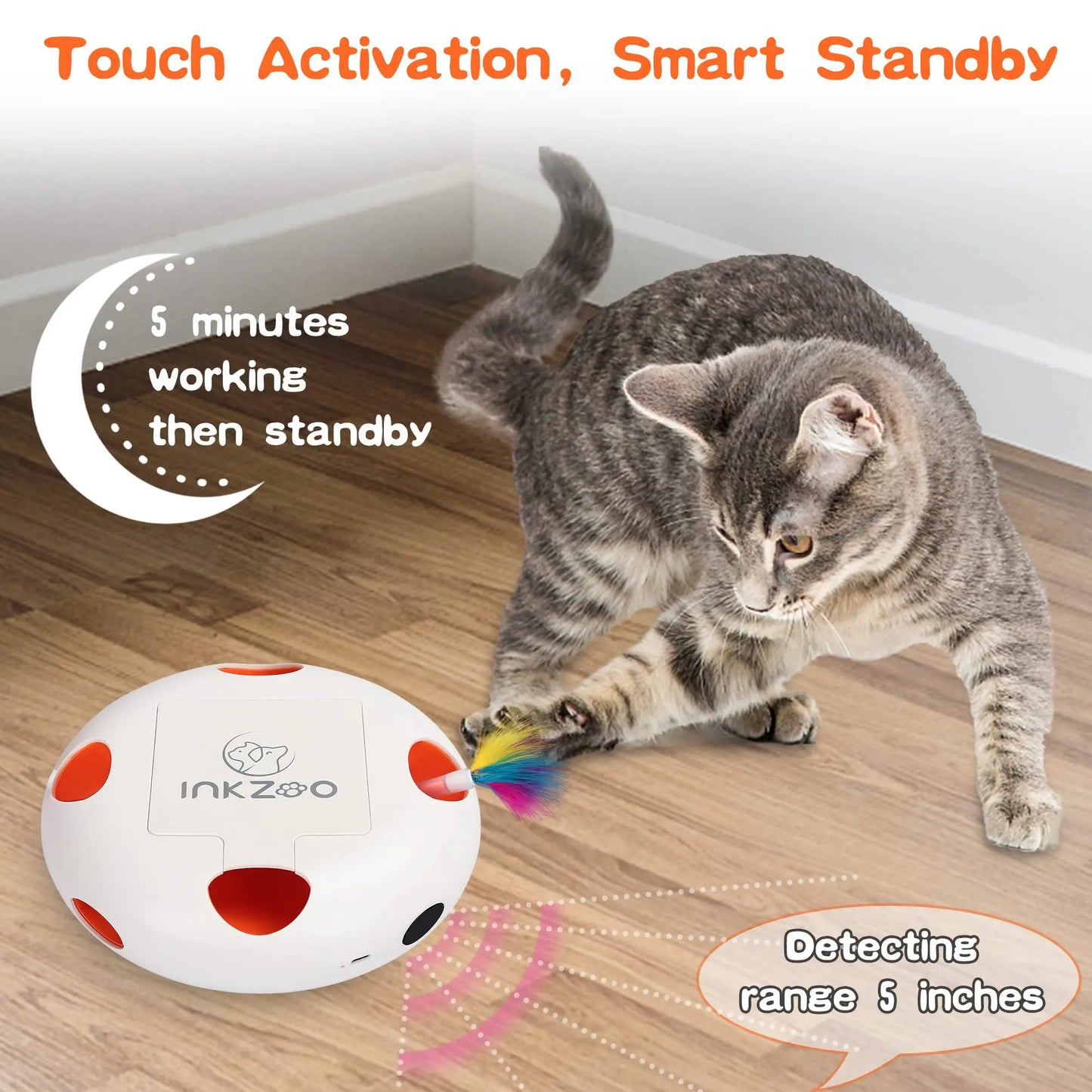 INKZOO Cat Toys, Interactive Cat Toys for Indoor Cats,  Smart