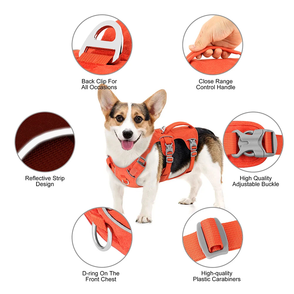 Nylon Pet Dog Harness Reflective Dog Harnesses Durable Vest With