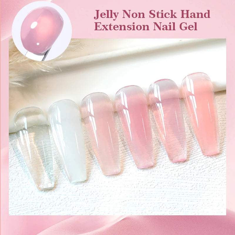 BORN PRETTY Jelly Nude Pink Non Stick Hand Solid Extension Nail Gel