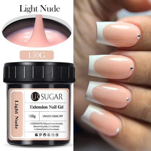 UR SUGAR 150g Jelly Gel Nail Extension Gel Milky White Nude Pink Fast