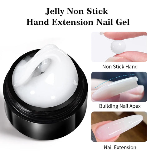 BORN PRETTY Jelly Nude Pink Non Stick Hand Solid Extension Nail Gel